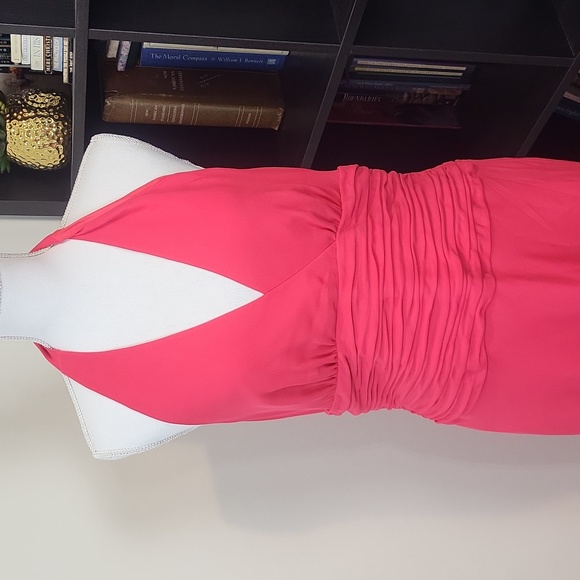 JONES NEW YORK Pink Seychelles Island Wrap Top Ruched Waist Halter Dress - Picture 2 of 12